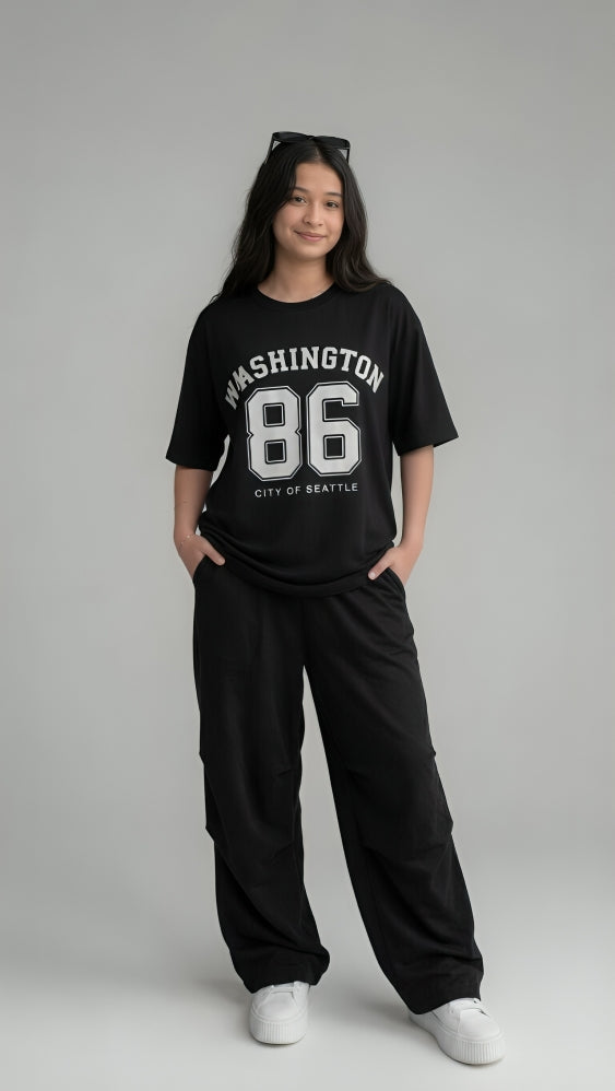 BLACK "WASHINGTON 86" CO-ORD SET
