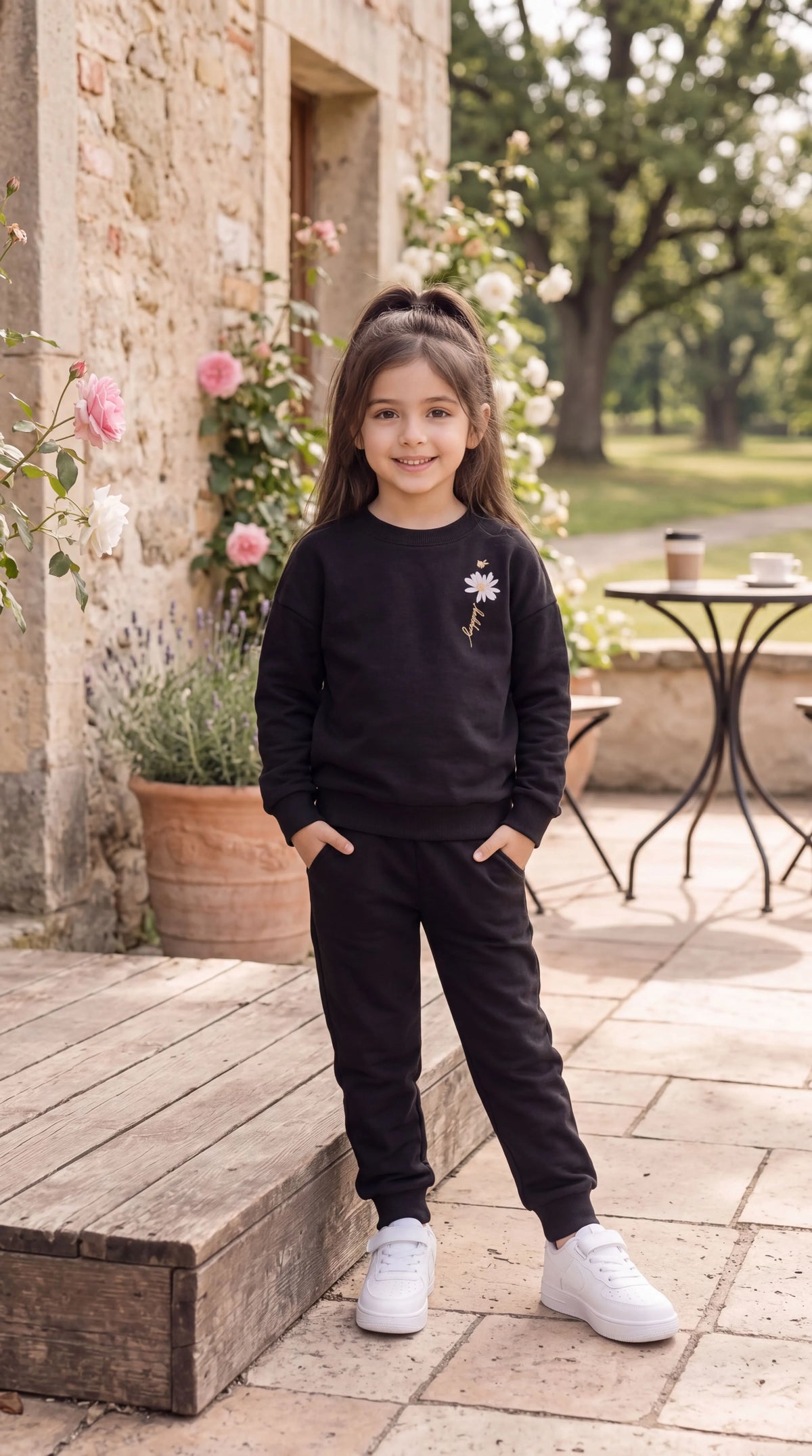 Happy Flower Oversized Sweatshirt & Baggy Trouser Set