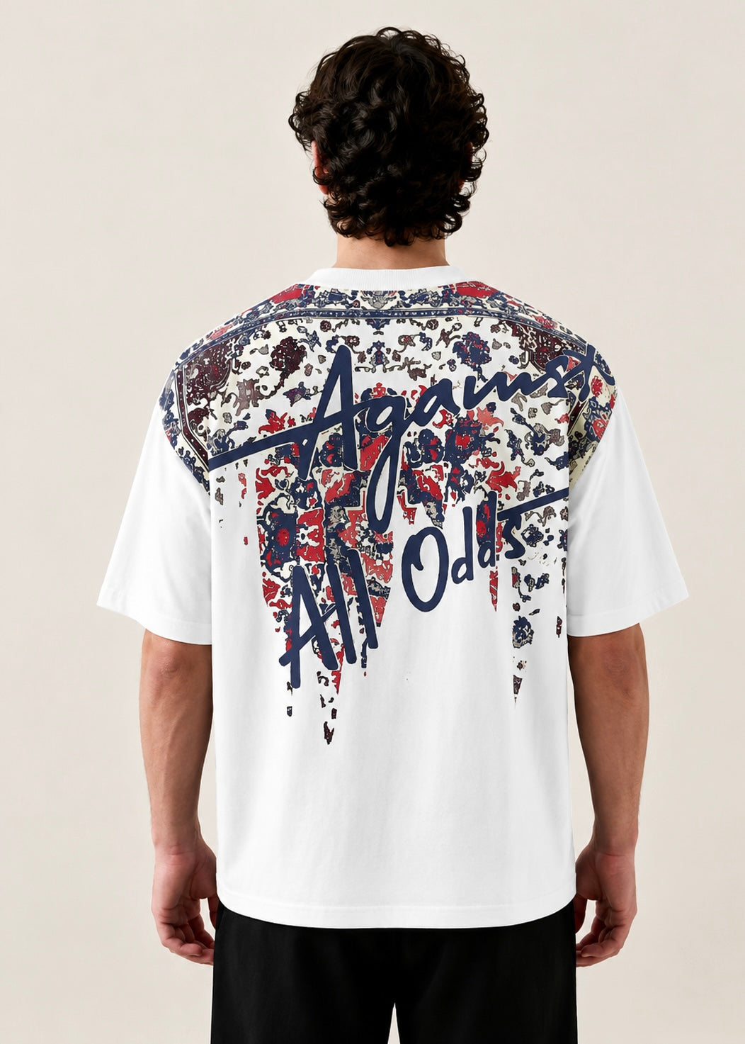 AGAINST ALL ODDS OVERSIZED TEE – WHITE EDITION