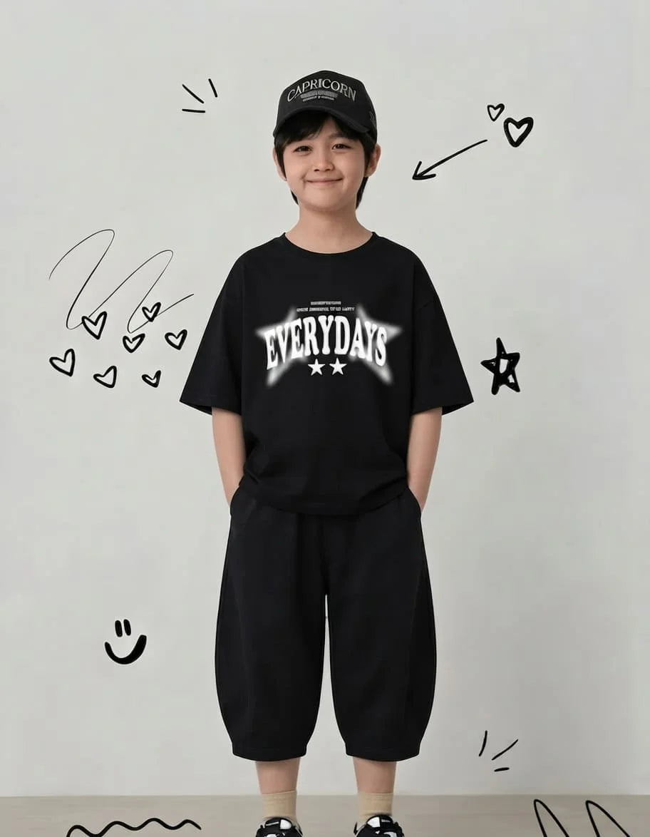 "EVERYDAYS" Premium Black Baggy Co-ord Set