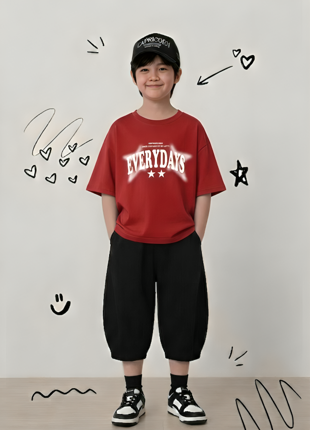"EVERYDAYS" Premium Red Baggy Co-ord Set