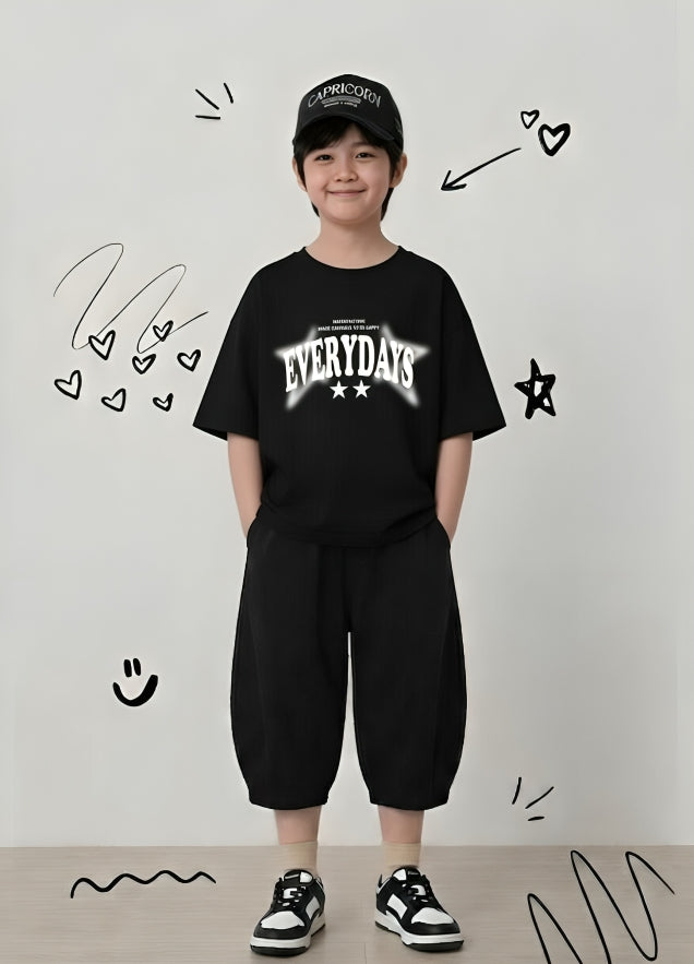 "EVERYDAYS" Premium Black Baggy Co-ord Set