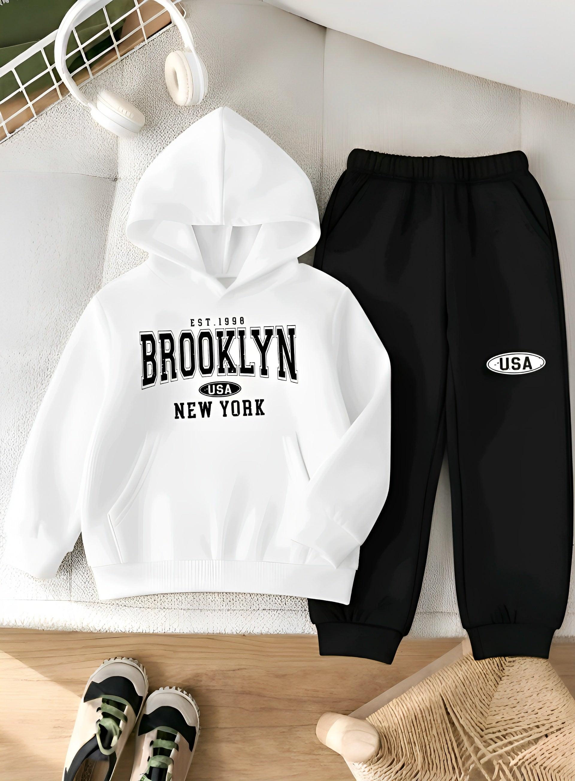 Brooklyn USA White Winter Tracksuit