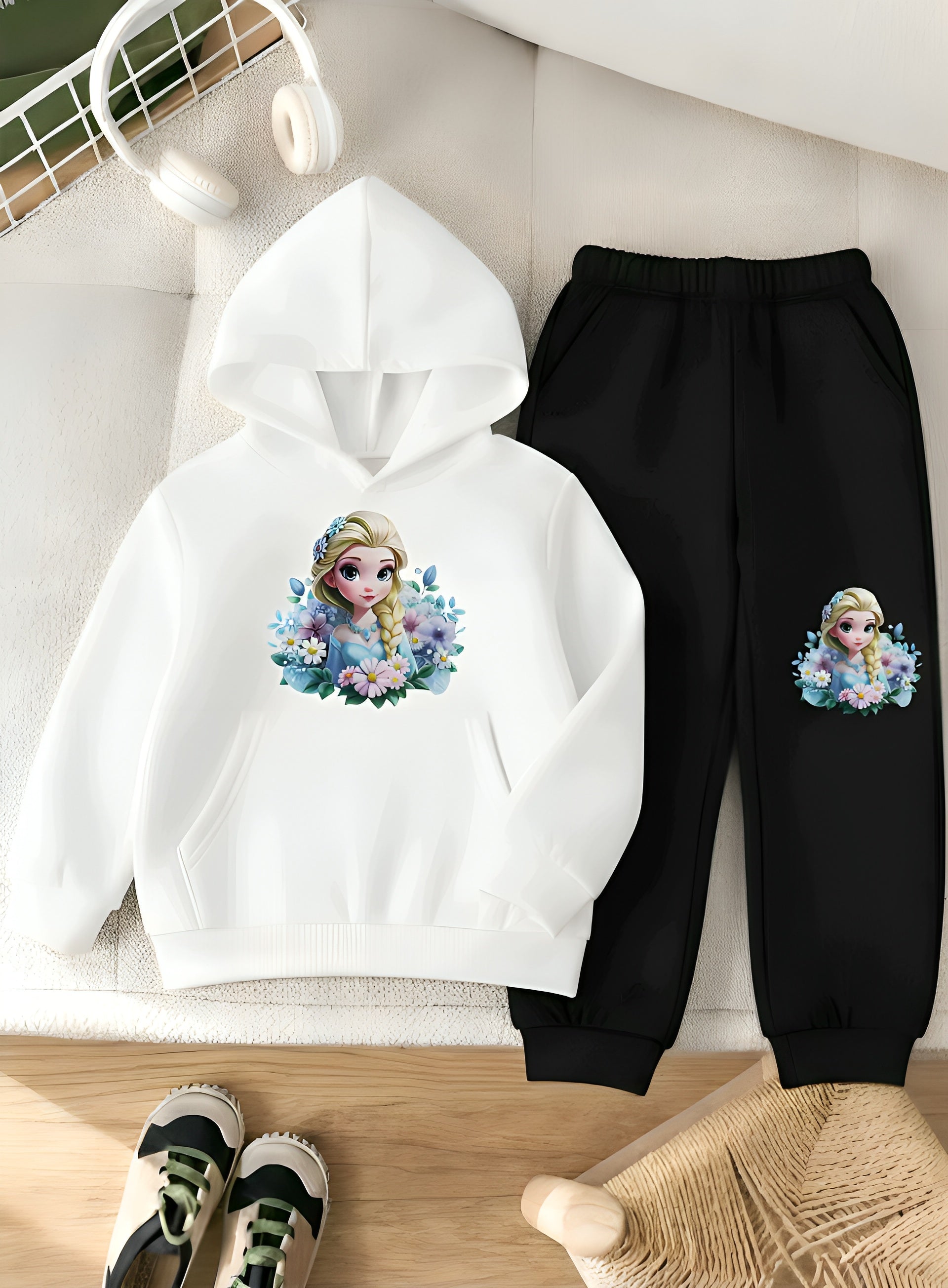 Girls Frozen Elsa White Winter Tracksuit