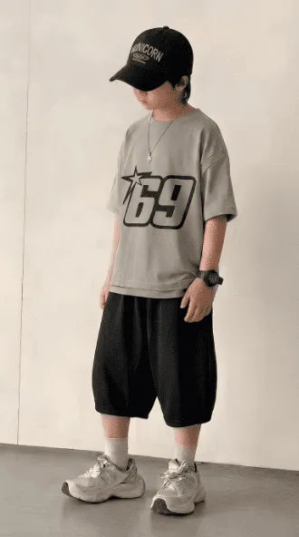 69 Baggy Steel Grey Suit Soft Cotton Jersey for Summer