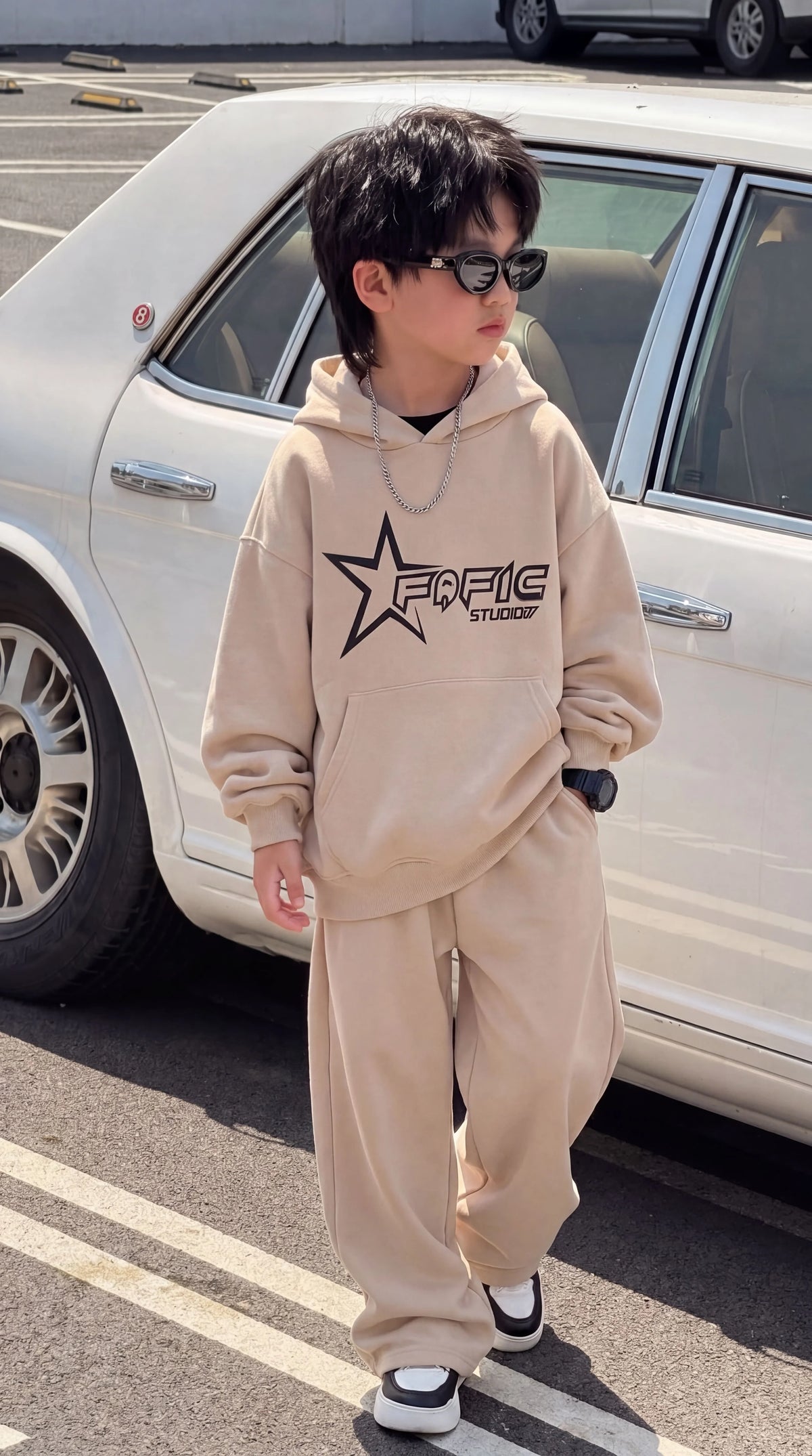 Biege "Fafic Studio"Premium Winter Baggy Tracksuit