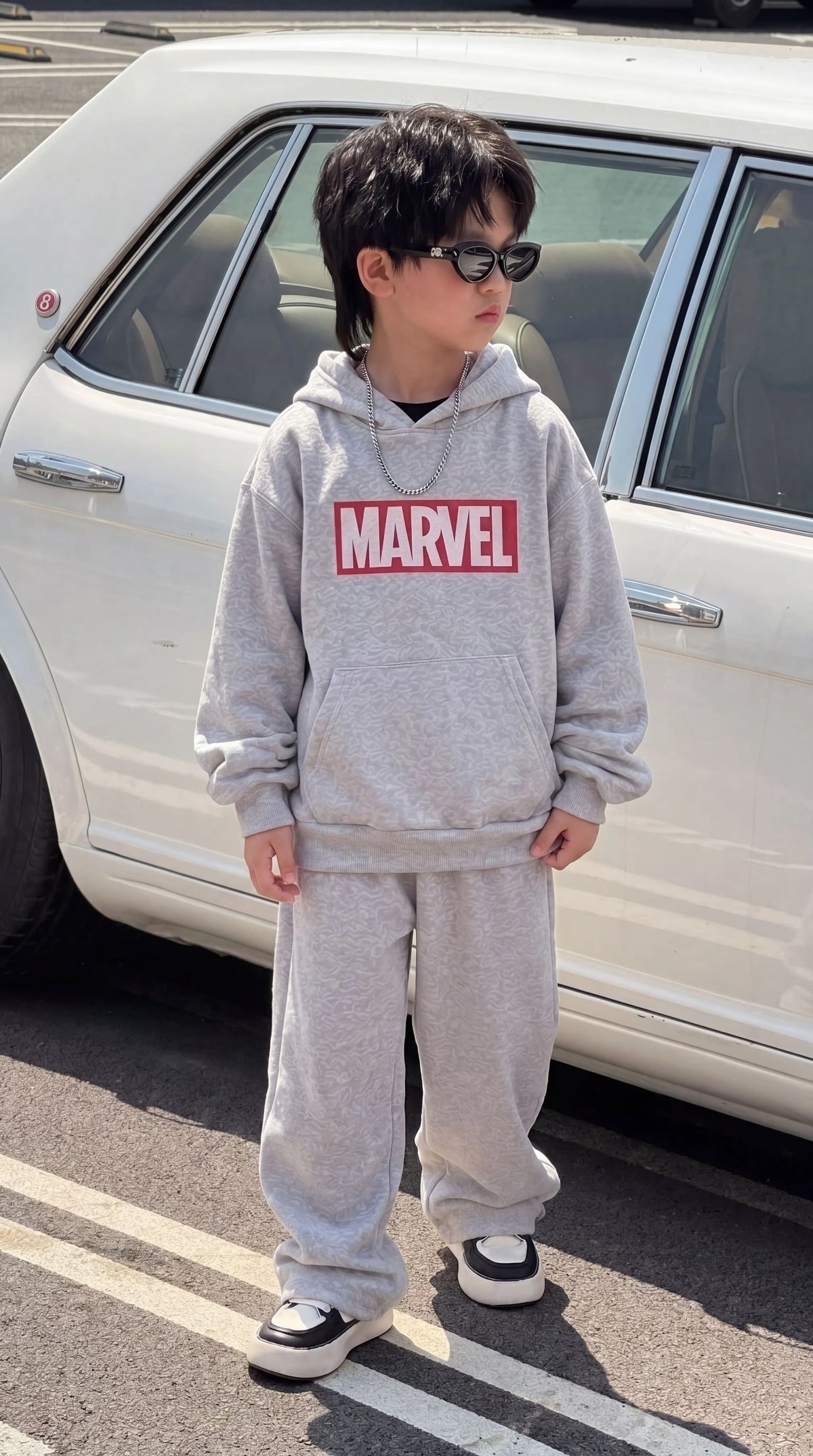 Kids "Marvel" Grey Winter Baggy Tracksuit