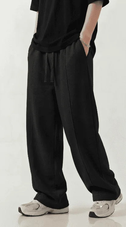 Black Straight-Leg Baggy Trouser