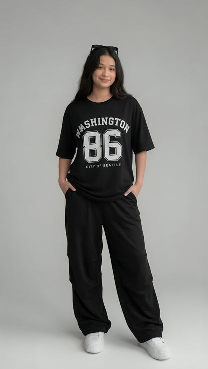 BLACK "WASHINGTON 86" CO-ORD SET