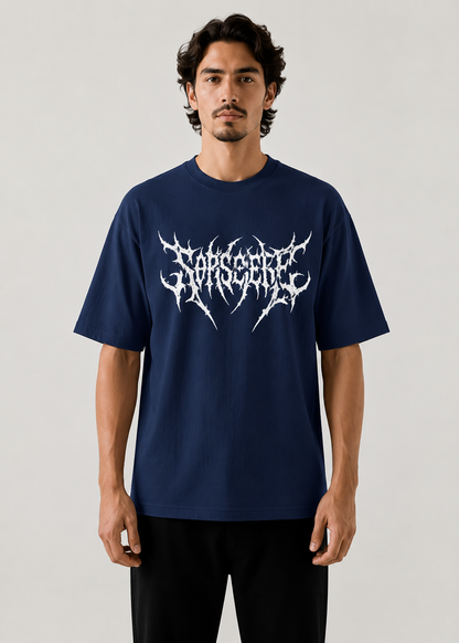 “DARK REBELLION” OVERSIZED TEE – NAVY BLUE EDITION