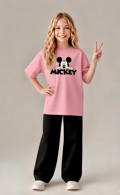 Signature Mickey "Peek-a-Boo" Co-ord Set | Oversized Tee & Baggy Trousers