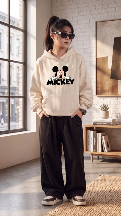 Signature Mickey "Peek-a-Boo" Girls Winter Baggy Tracksuit - Off White