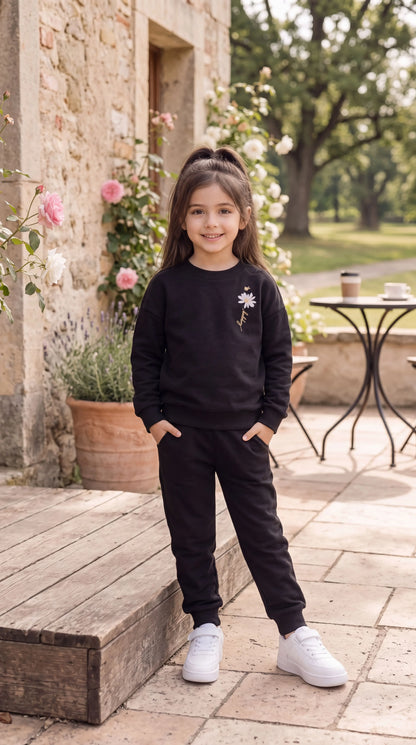 Happy Flower Oversized Sweatshirt & Baggy Trouser Set