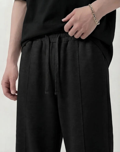 Black Straight-Leg Baggy Trouser
