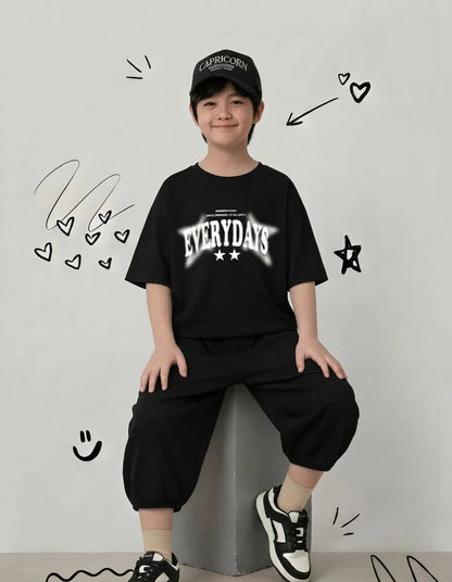"EVERYDAYS" Premium Black Baggy Co-ord Set
