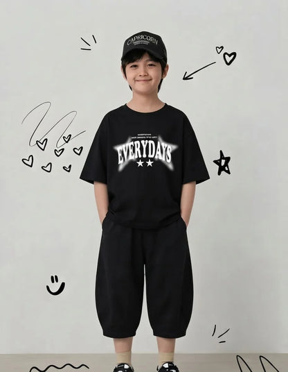 "EVERYDAYS" Premium Black Baggy Co-ord Set