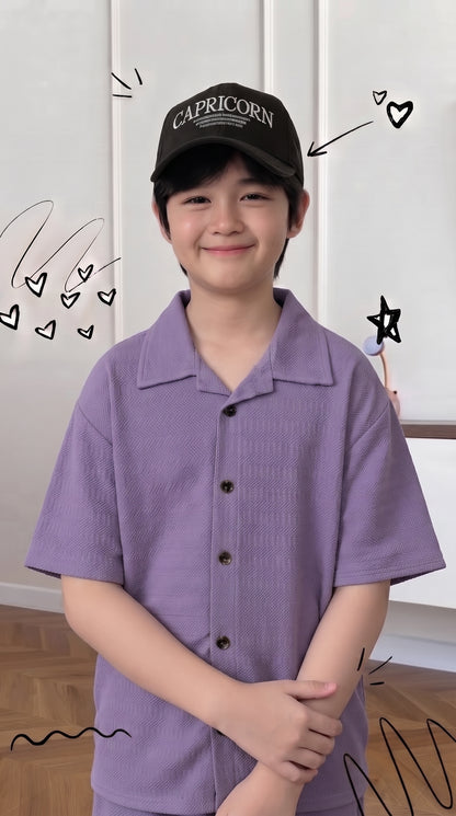 Boys Premium Jacquard Lilac Co-ord Set (Imported Fabric)