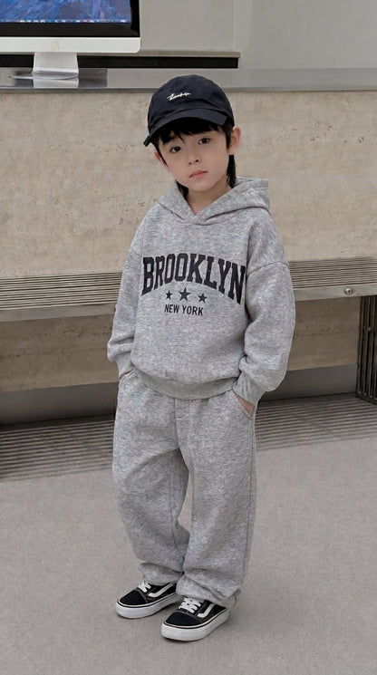 Brooklyn New York Winter Baggy Tracksuit - Heather Grey