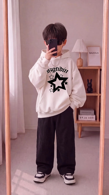 Boys & Girls Stylish Star Print Streetwear Tracksuit