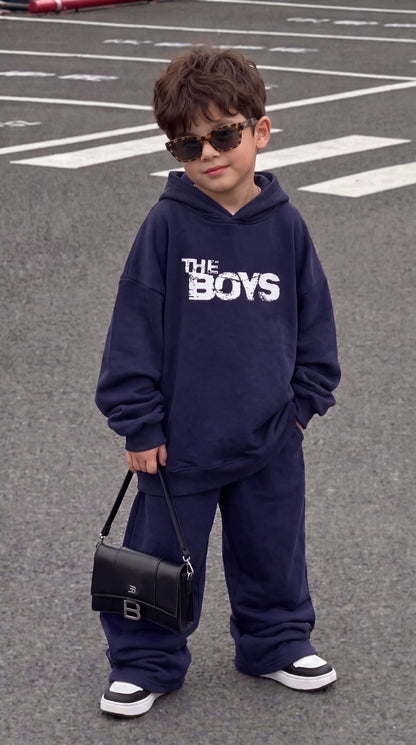 The Boys Kids Oversized Winter Baggy Tracksuit - Navy Blue