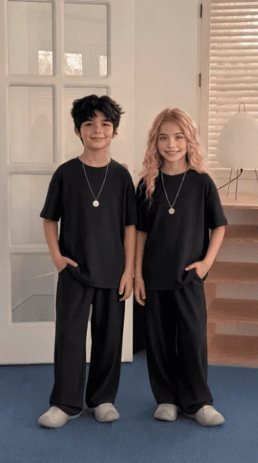 Night Suit Black Oversized Tracksuit For Teenages