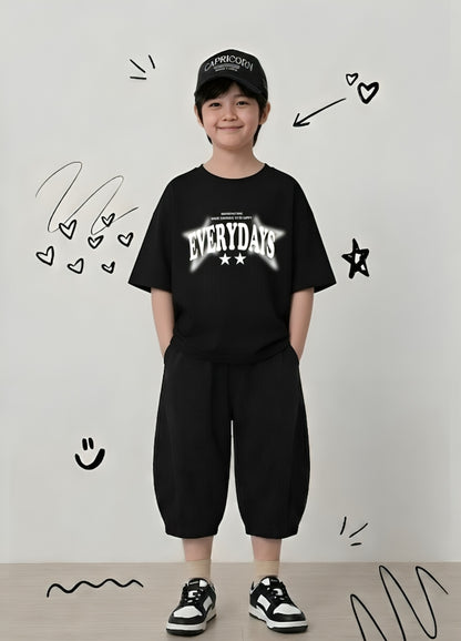 "EVERYDAYS" Premium Black Baggy Co-ord Set