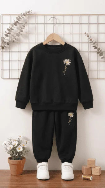Happy Flower Oversized Sweatshirt & Baggy Trouser Set