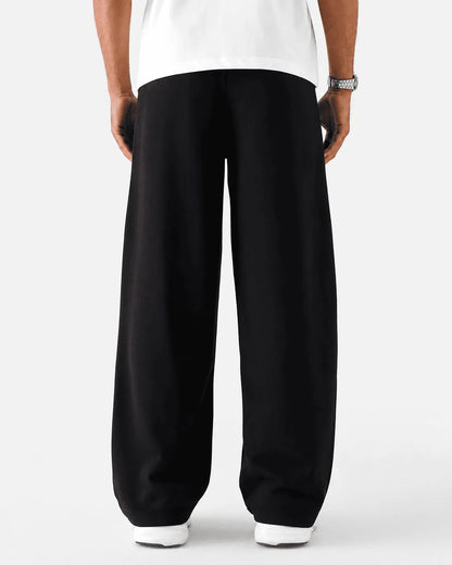 Genzy Black Straight-Leg Baggy Trouser