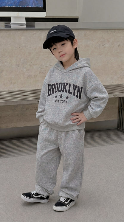 Brooklyn New York Winter Baggy Tracksuit - Heather Grey