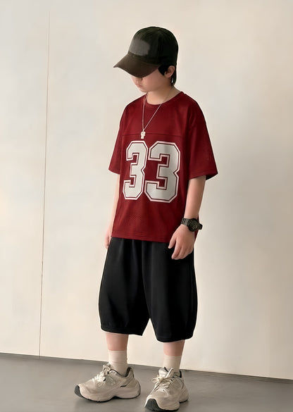 33 Baggy Red Suit Soft Cotton Jersey for Summer
