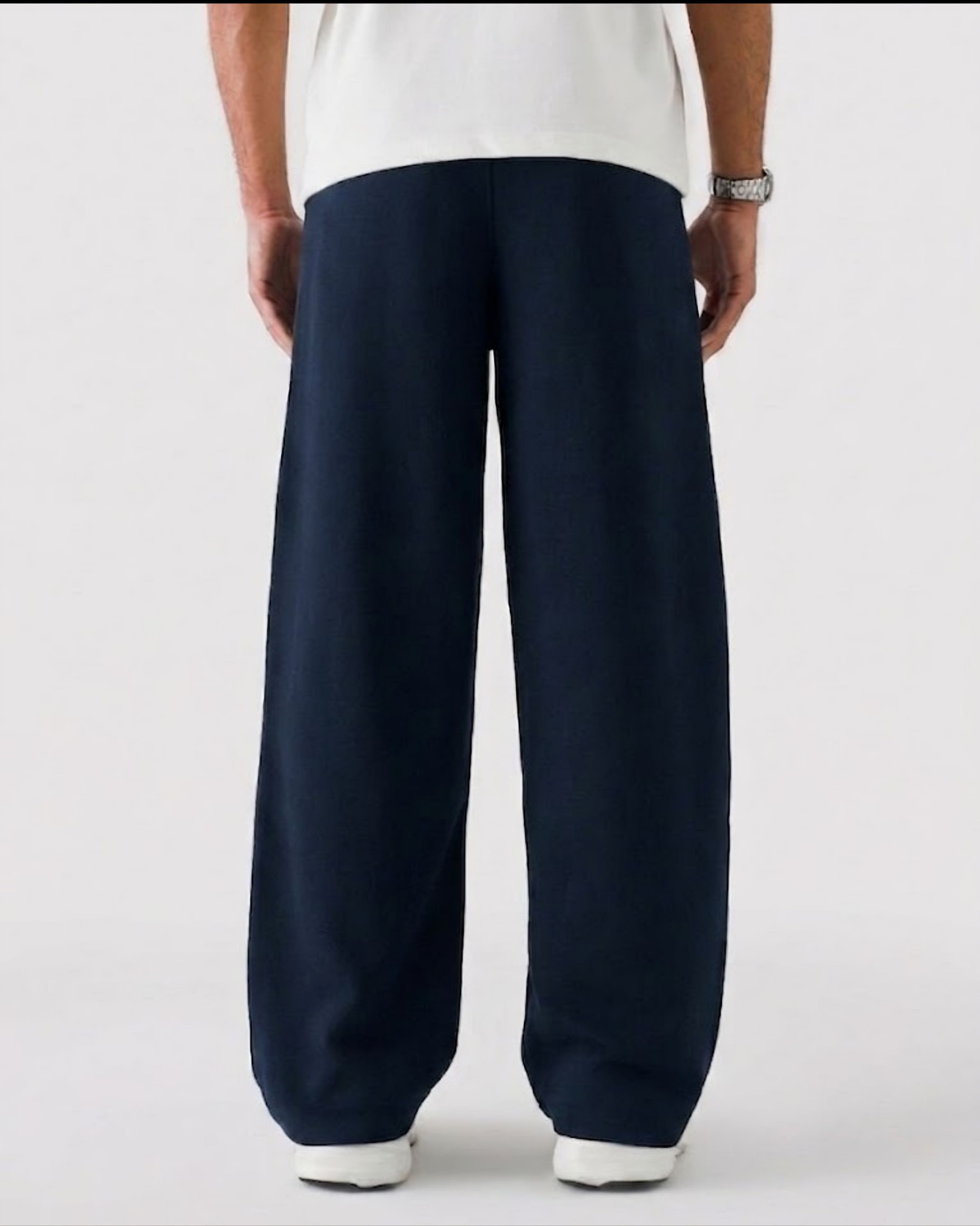 Genzy Navy Straight-Leg Baggy Trouser