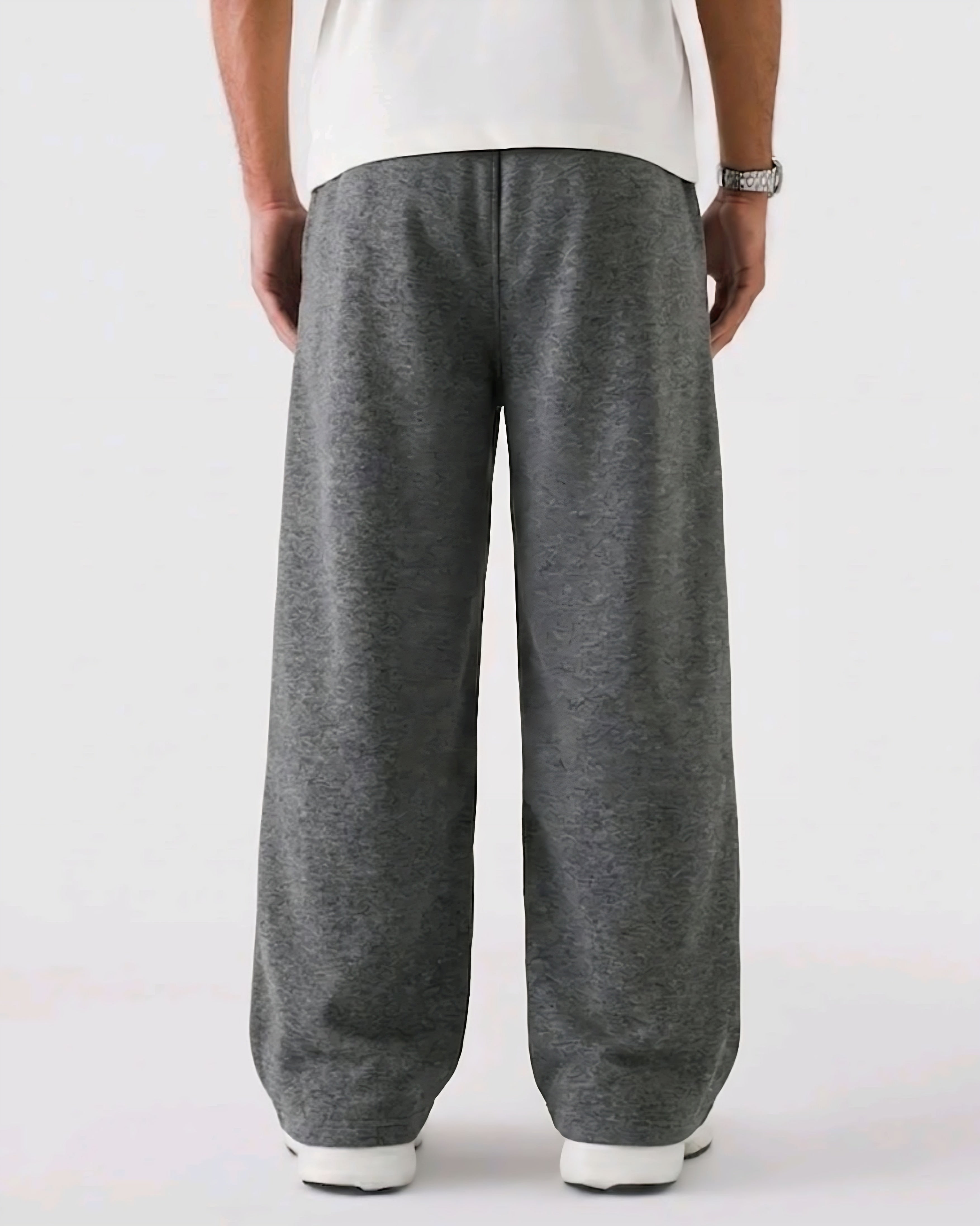 Genzy Charcoal Straight-Leg Baggy Trouser