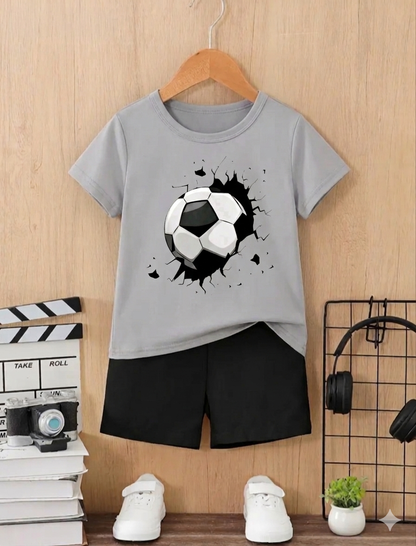 Football Grey Summer Shirt & Nicker