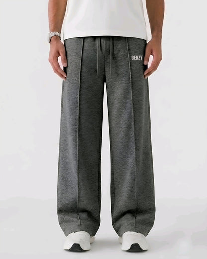 Genzy Charcoal Straight-Leg Baggy Trouser