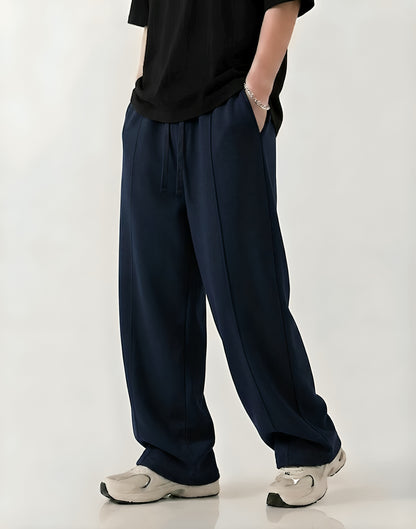 Navy Straight-Leg Baggy Trouser