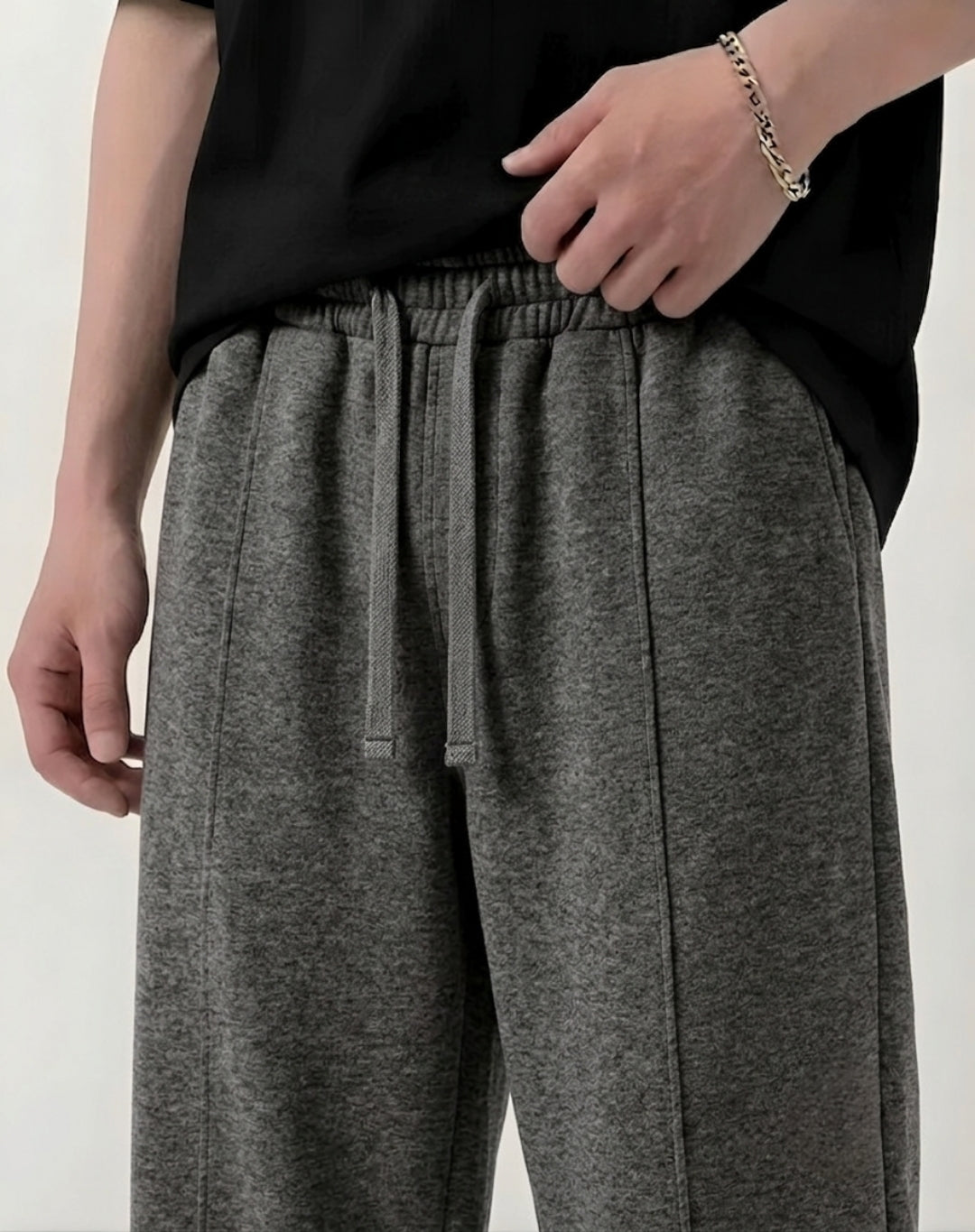 Charcoal Straight-Leg Baggy Trouser