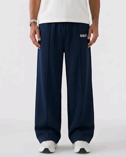 Genzy Navy Straight-Leg Baggy Trouser