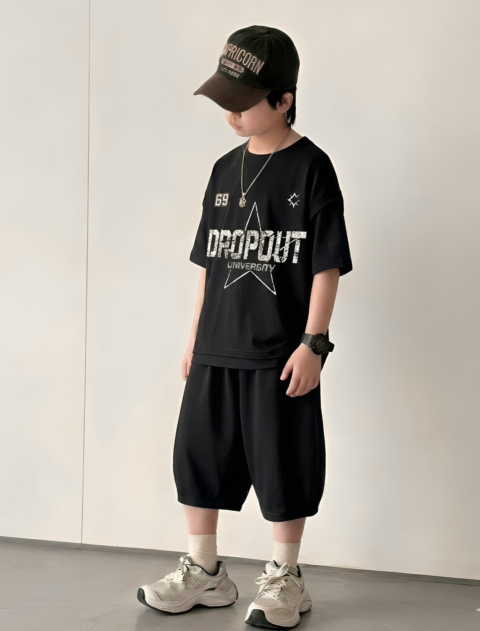 Dropout Baggy Suit Soft Cotton Jersey for Summer