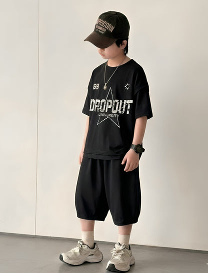 Dropout Baggy Suit Soft Cotton Jersey for Summer