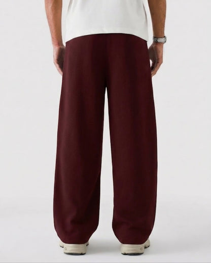 Genzy Maroon Straight-Leg Baggy Trouser